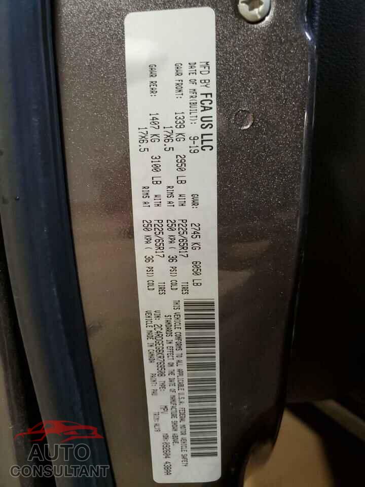 DODGE CARAVAN 2019 - 2C4RDGEG6KR769508