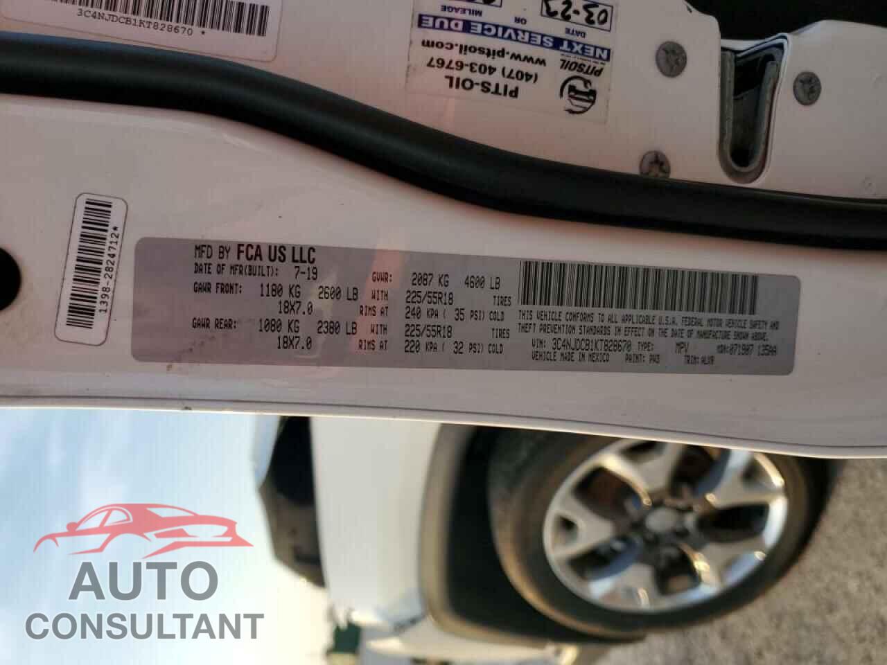 JEEP COMPASS 2019 - 3C4NJDCB1KT828670