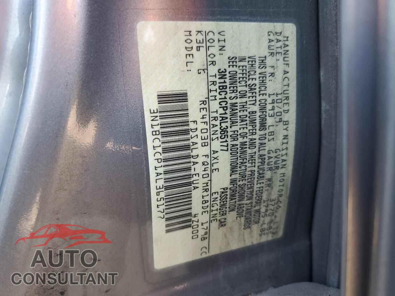 NISSAN VERSA 2010 - 3N1BC1CP1AL365177