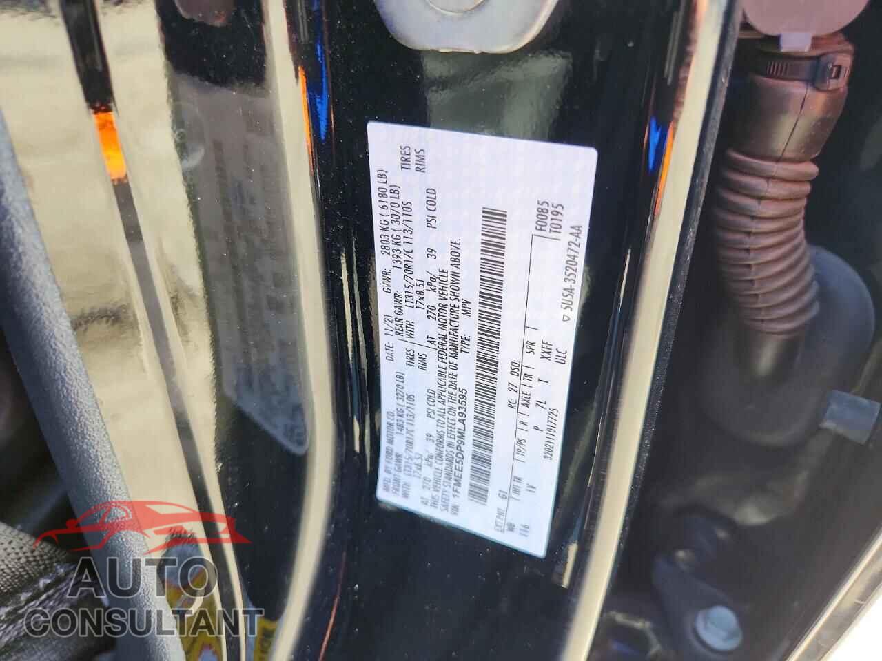 FORD BRONCO 2021 - 1FMEE5DP9MLA93595