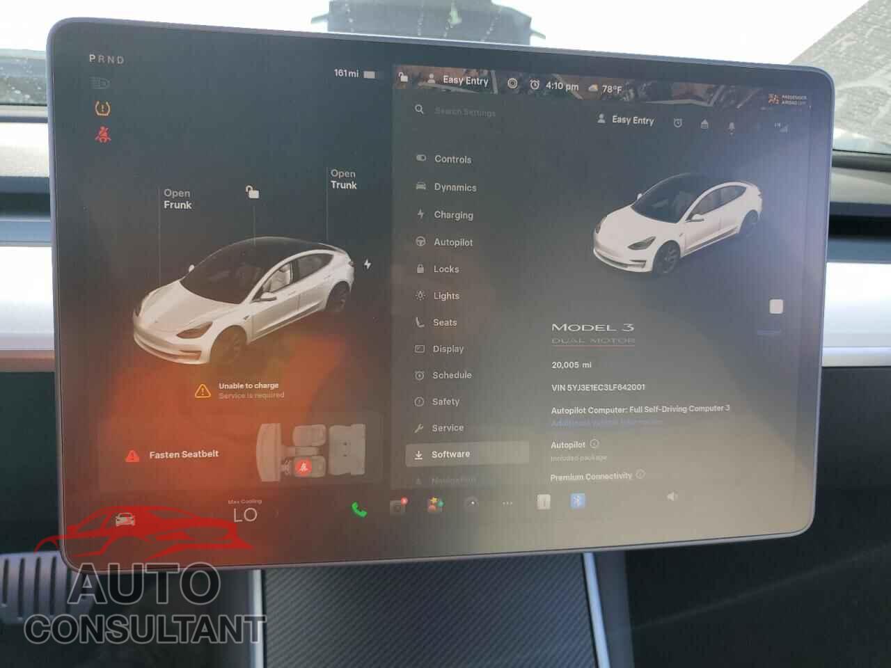 TESLA MODEL 3 2020 - 5YJ3E1EC3LF642001