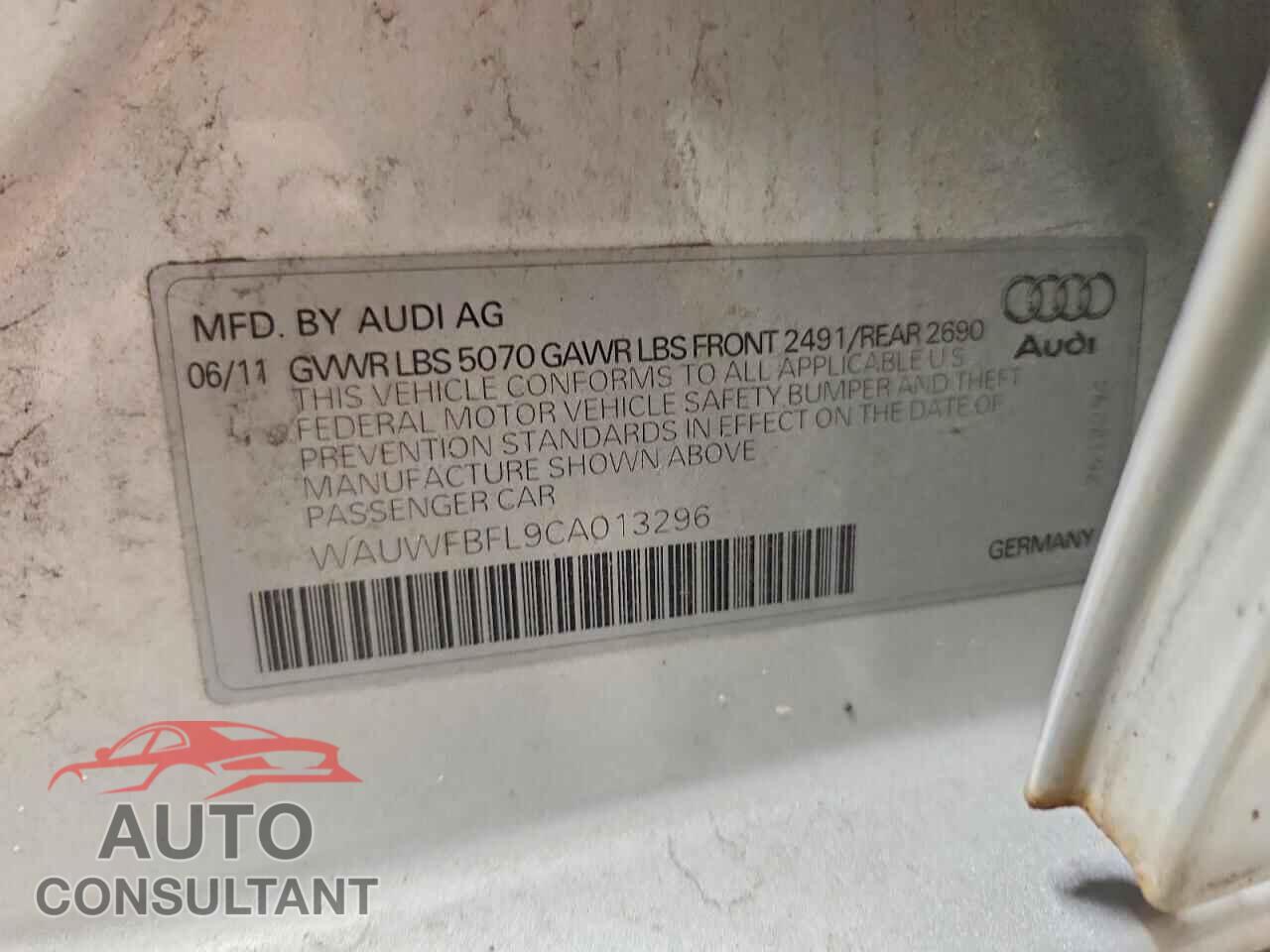 AUDI A4 2012 - WAUWFBFL9CA013296
