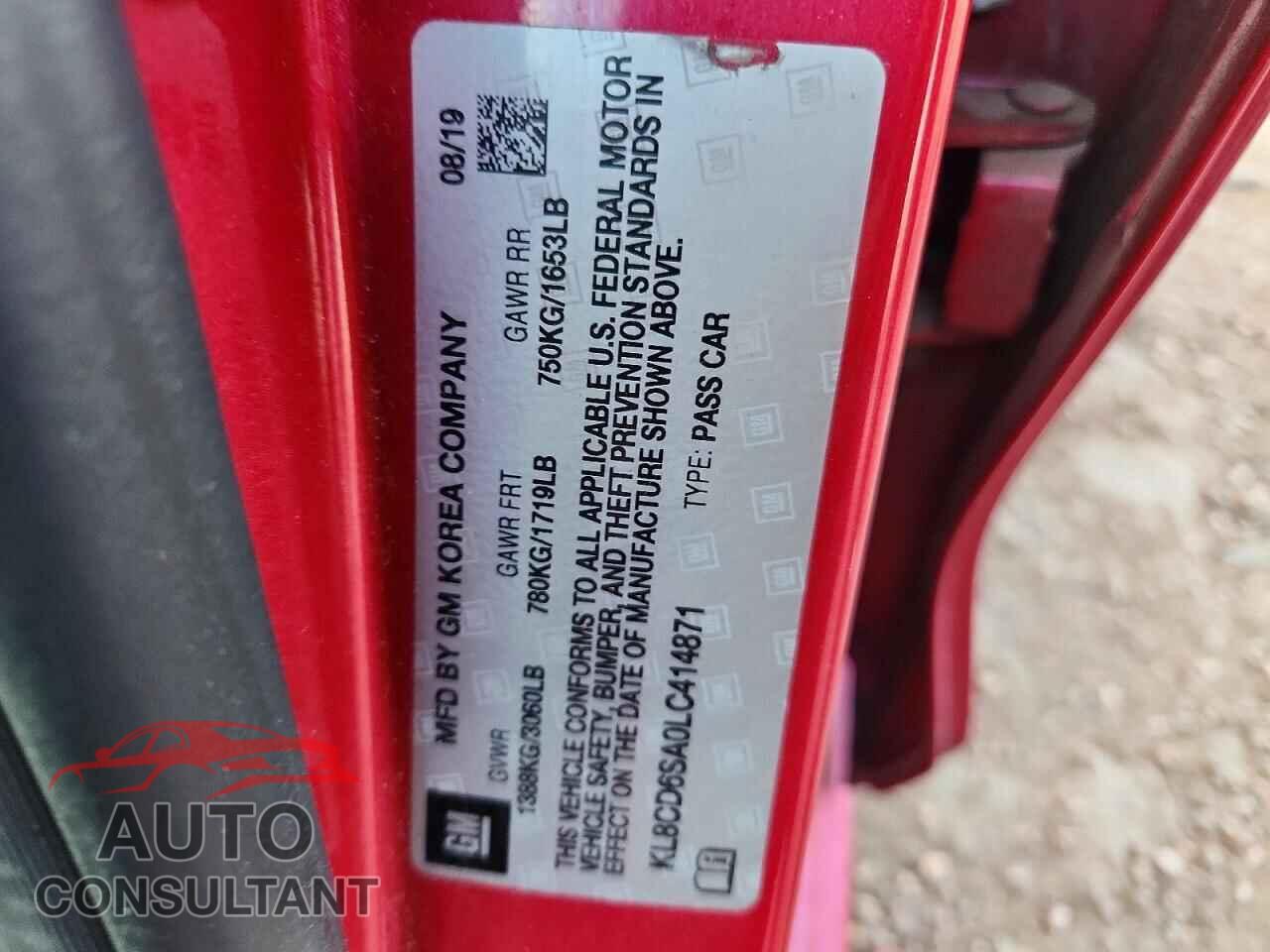 CHEVROLET SPARK 2020 - KL8CD6SA0LC414871