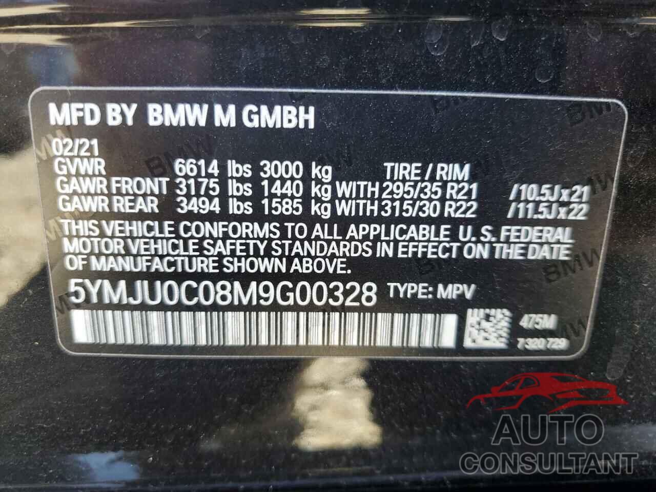 BMW X5 2021 - 5YMJU0C08M9G00328