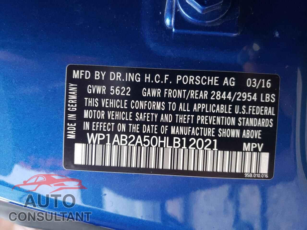 PORSCHE MACAN 2017 - WP1AB2A50HLB12021