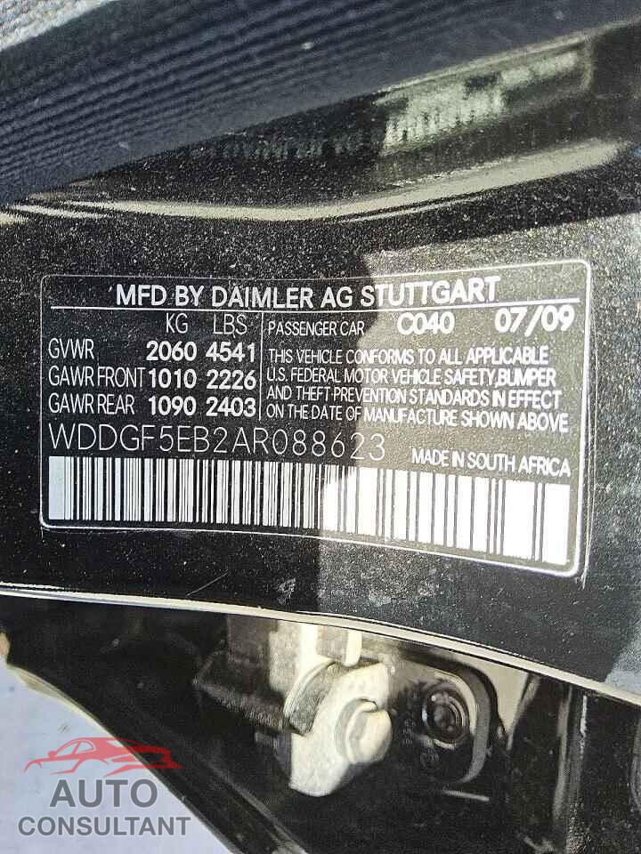 MERCEDES-BENZ C-CLASS 2010 - WDDGF5EB2AR088623
