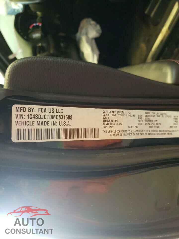 DODGE DURANGO 2021 - 1C4SDJCT0MC831608