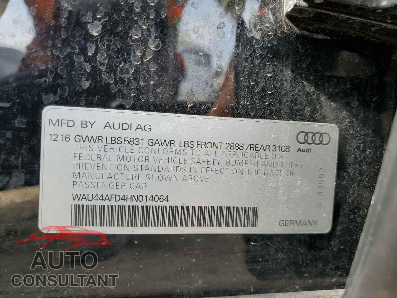 AUDI A8 2017 - WAU44AFD4HN014064