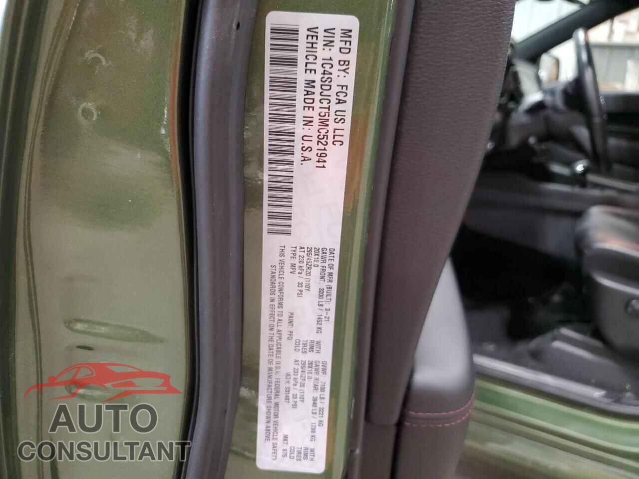 DODGE DURANGO 2021 - 1C4SDJCT5MC521941