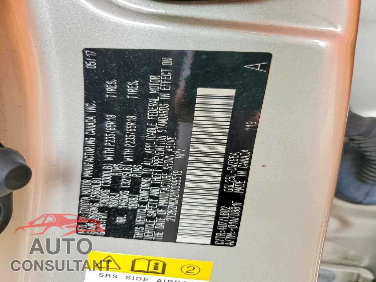 LEXUS RX350 2017 - 2T2BZMCA2HC098519