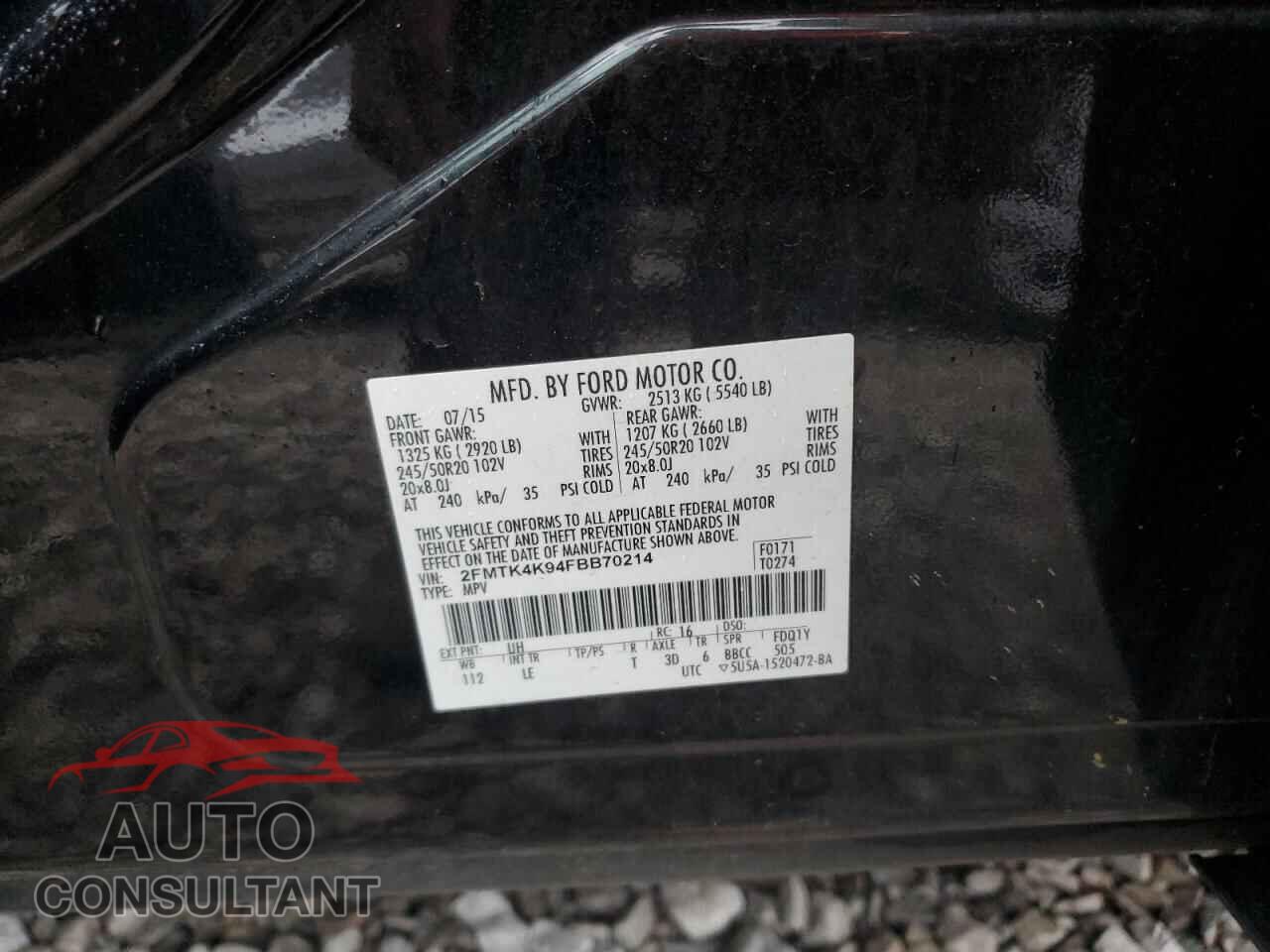 FORD EDGE 2015 - 2FMTK4K94FBB70214
