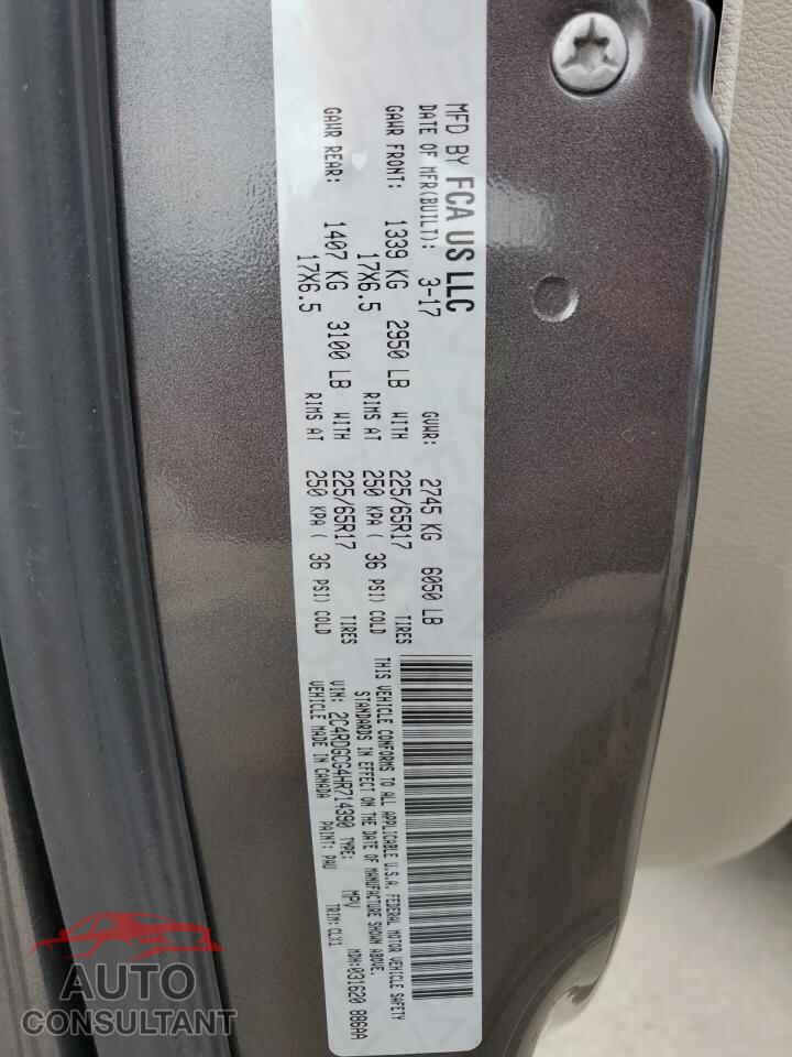 DODGE CARAVAN 2017 - 2C4RDGCG4HR714390