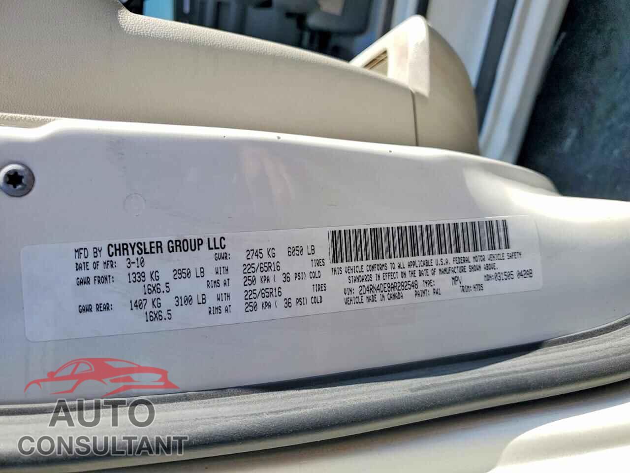 DODGE CARAVAN 2010 - 2D4RN4DE8AR282548