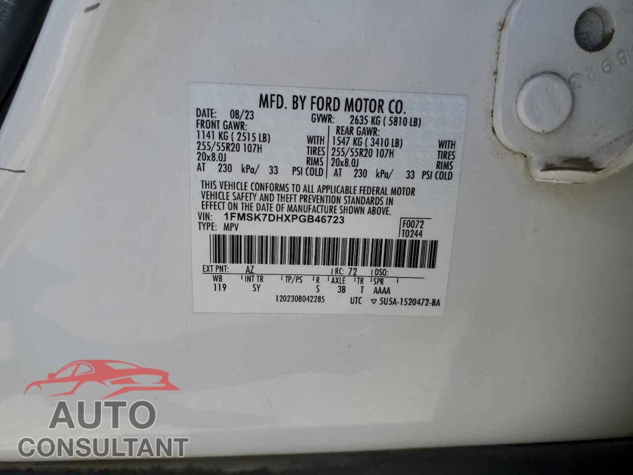 FORD EXPLORER 2023 - 1FMSK7DHXPGB46723