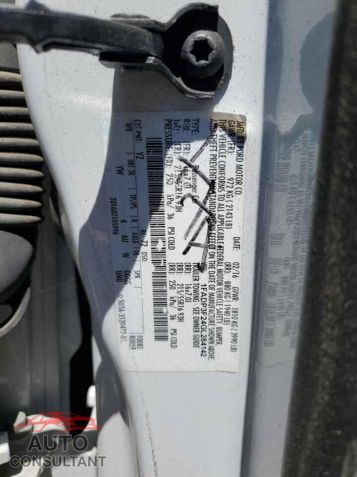 FORD FOCUS 2016 - 1FADP3F24GL284142