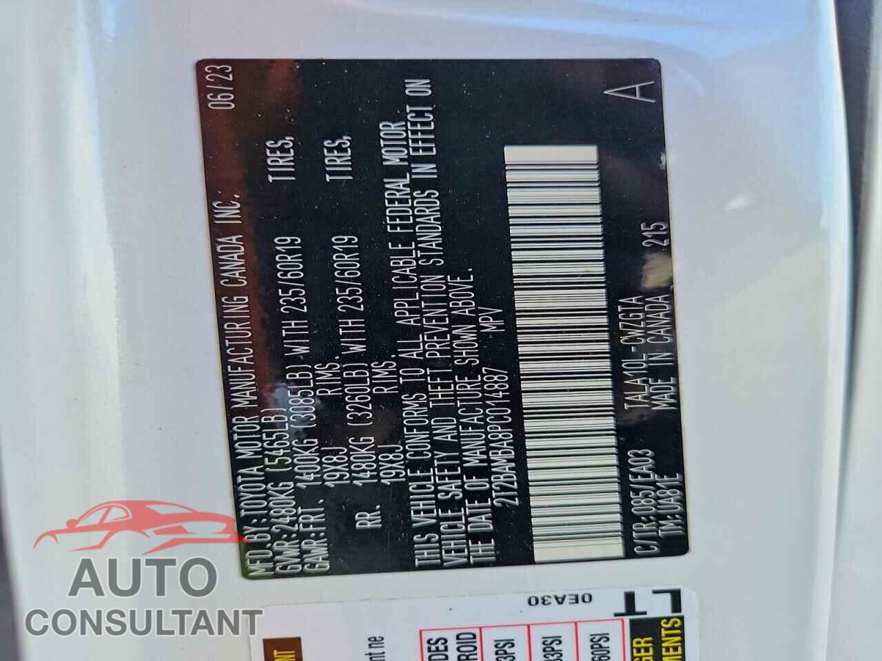 LEXUS RX350 2023 - 2T2BAMBA8PC014887