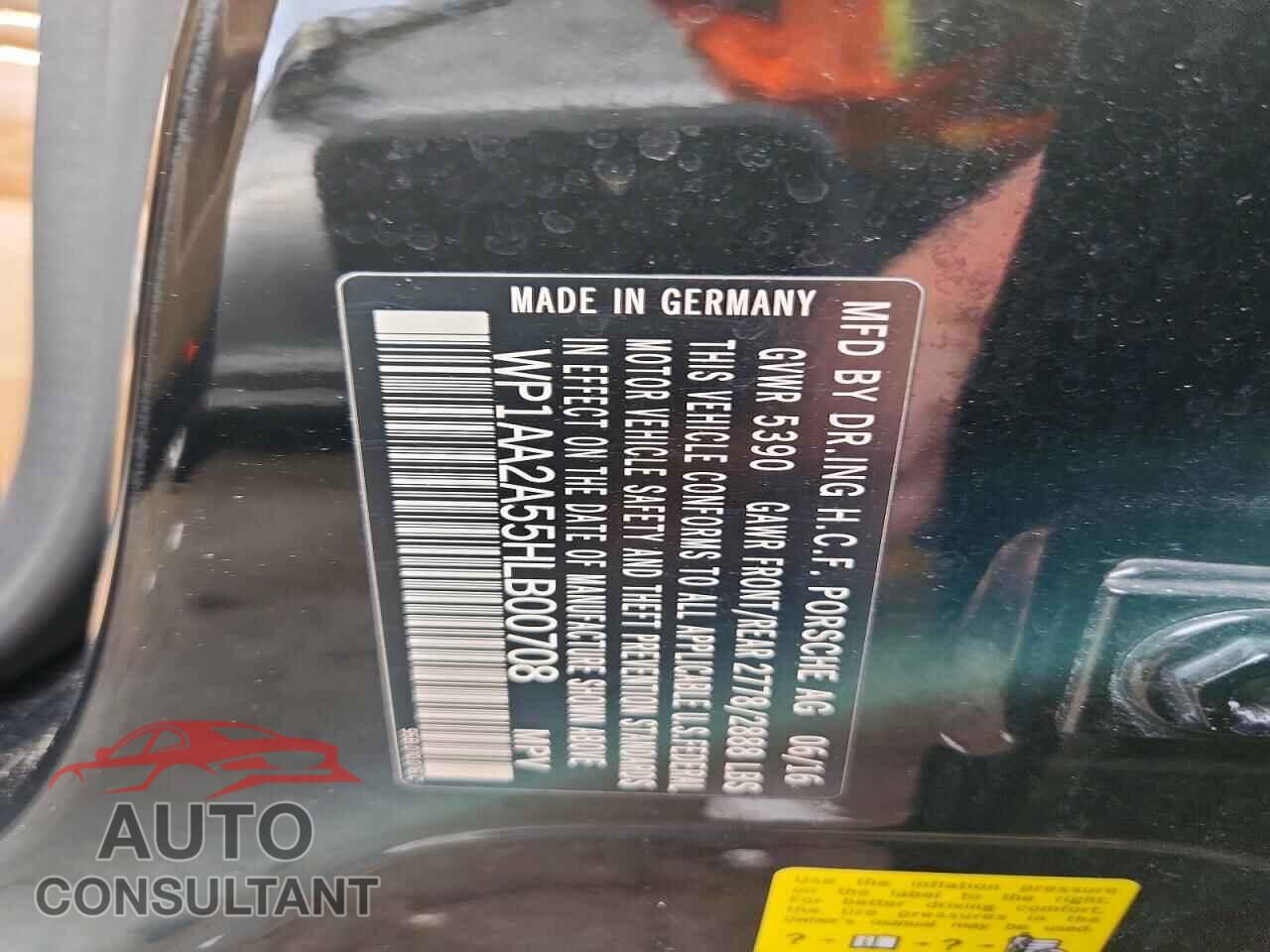 PORSCHE MACAN 2017 - WP1AA2A55HLB00708