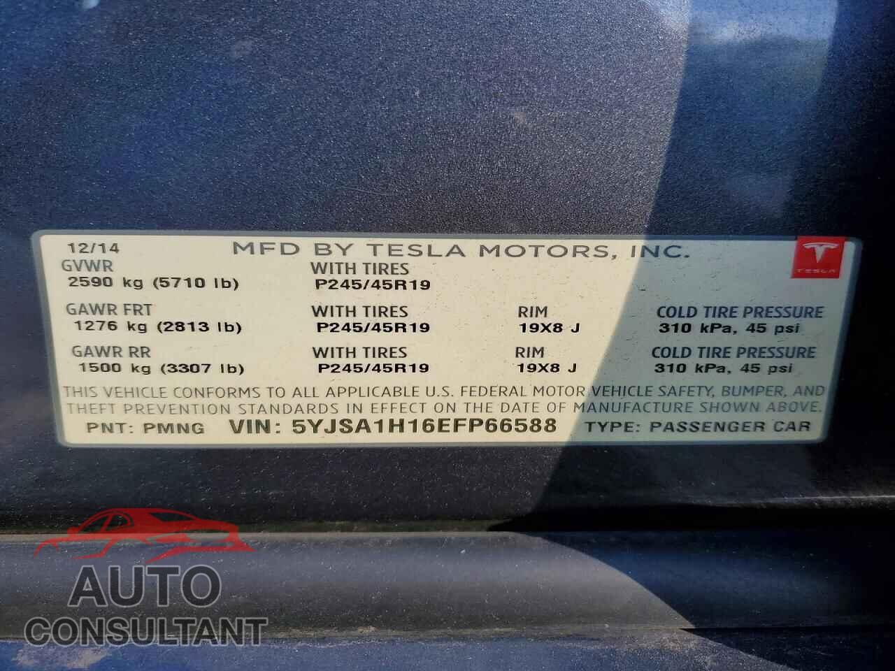 TESLA MODEL S 2014 - 5YJSA1H16EFP66588