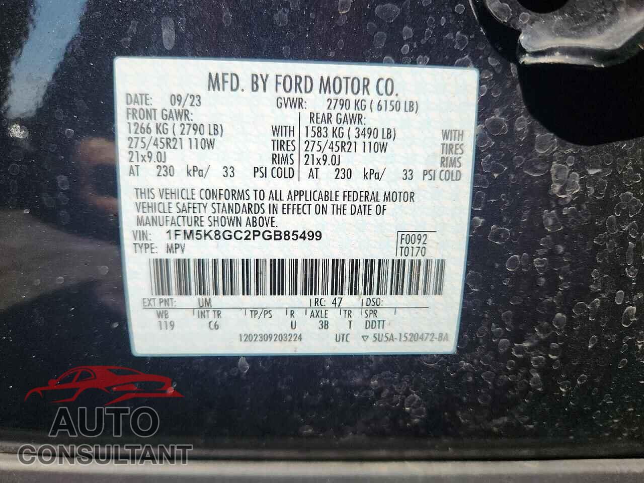 FORD EXPLORER 2023 - 1FM5K8GC2PGB85499