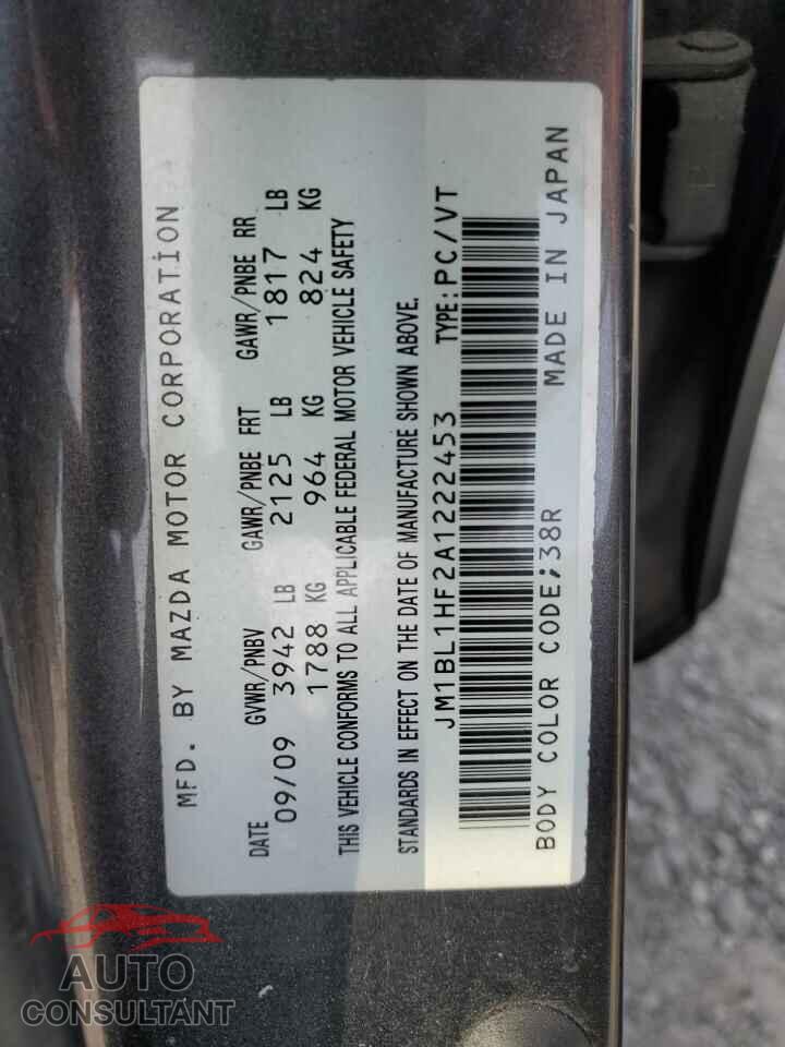 MAZDA 3 2010 - JM1BL1HF2A1222453