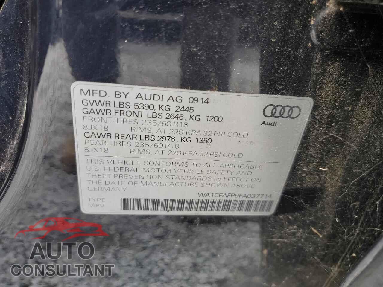 AUDI Q5 2015 - WA1CFAFP9FA037714