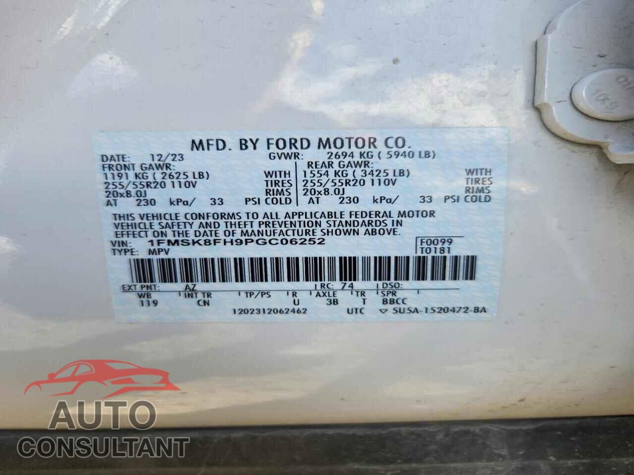 FORD EXPLORER 2023 - 1FMSK8FH9PGC06252