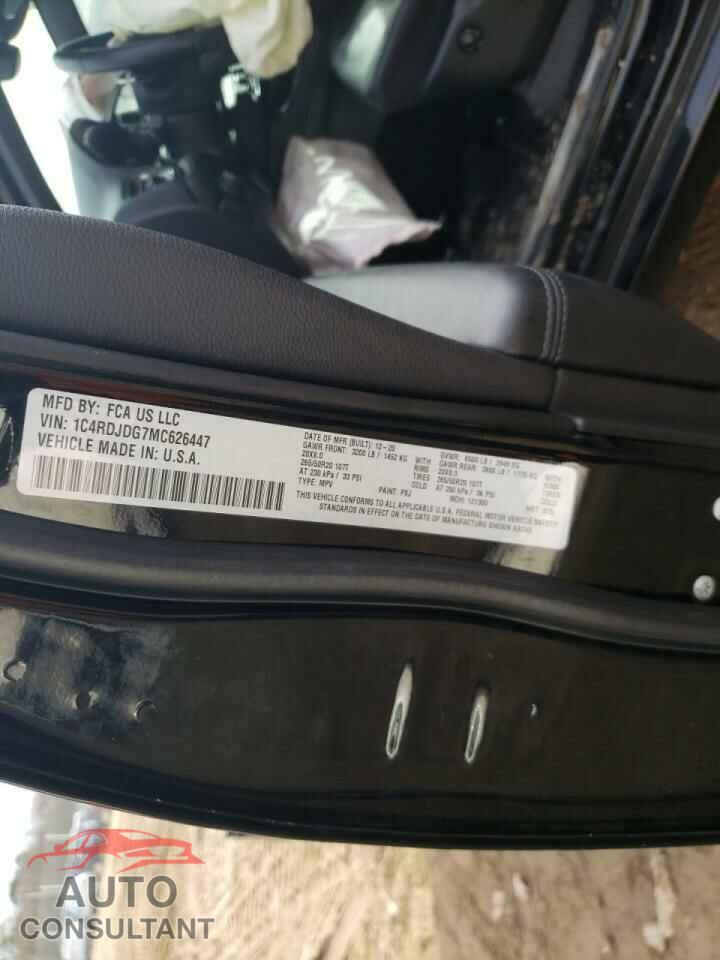 DODGE DURANGO 2021 - 1C4RDJDG7MC626447