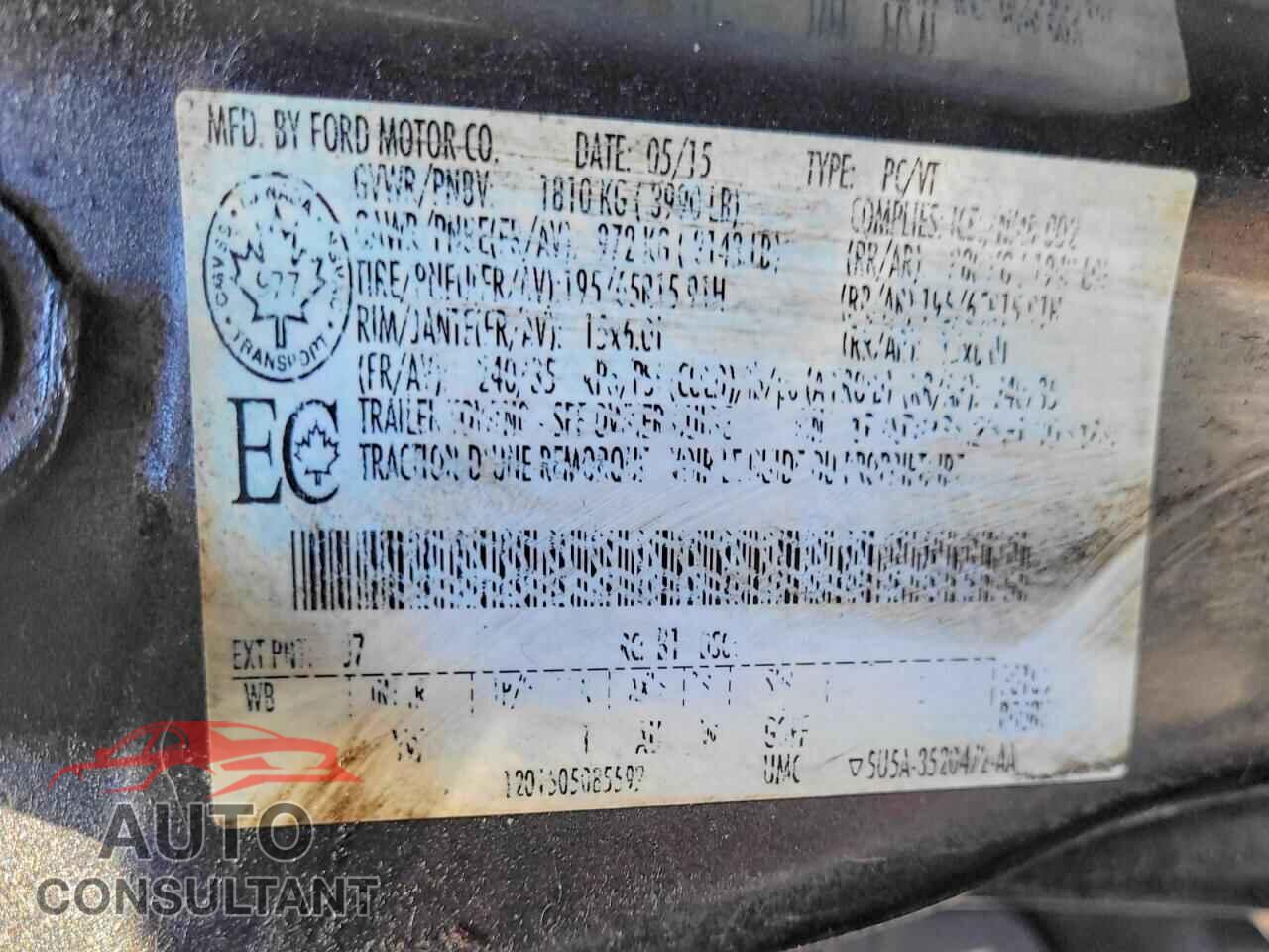 FORD FOCUS 2015 - 1FADP3E26FL303189