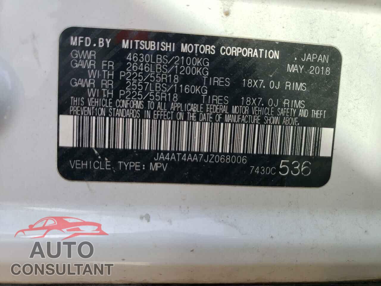 MITSUBISHI ECLIPSE 2018 - JA4AT4AA7JZ068006