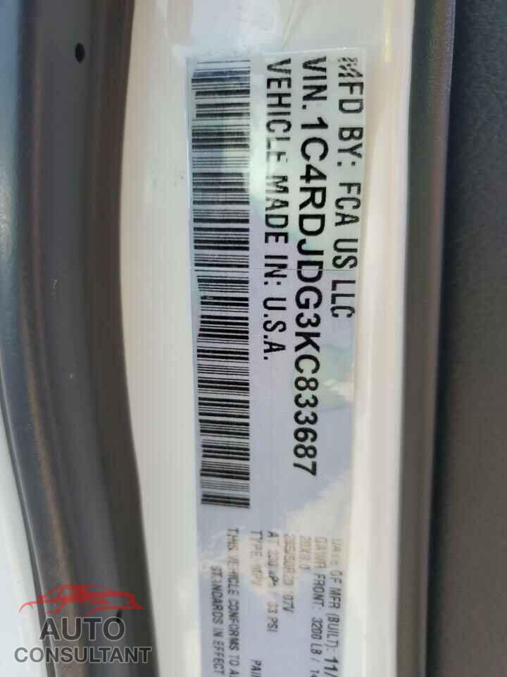 DODGE DURANGO 2019 - 1C4RDJDG4KC781602