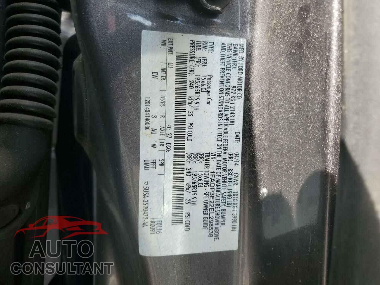 FORD FOCUS 2014 - 1FADP3E22EL298538