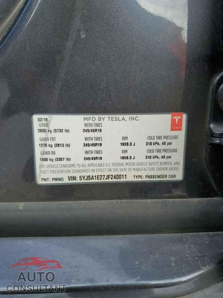 TESLA MODEL S 2018 - 5YJSA1E27JF240011