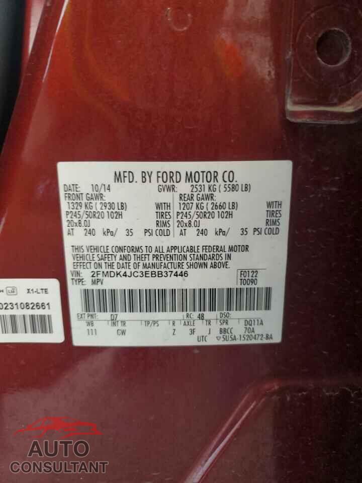 FORD EDGE 2014 - 2FMDK4JC3EBB37446