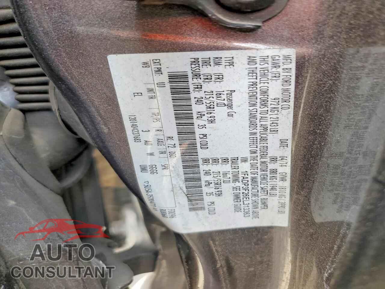 FORD FOCUS 2014 - 1FADP3F26EL313363