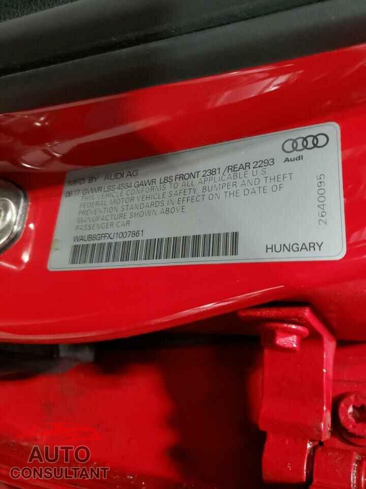 AUDI A3 2018 - WAUB8GFFXJ1007861