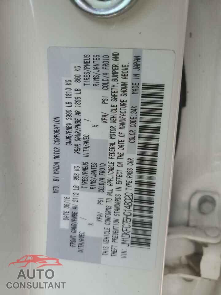 MAZDA CX-3 2017 - JM1DKFC75H0148020