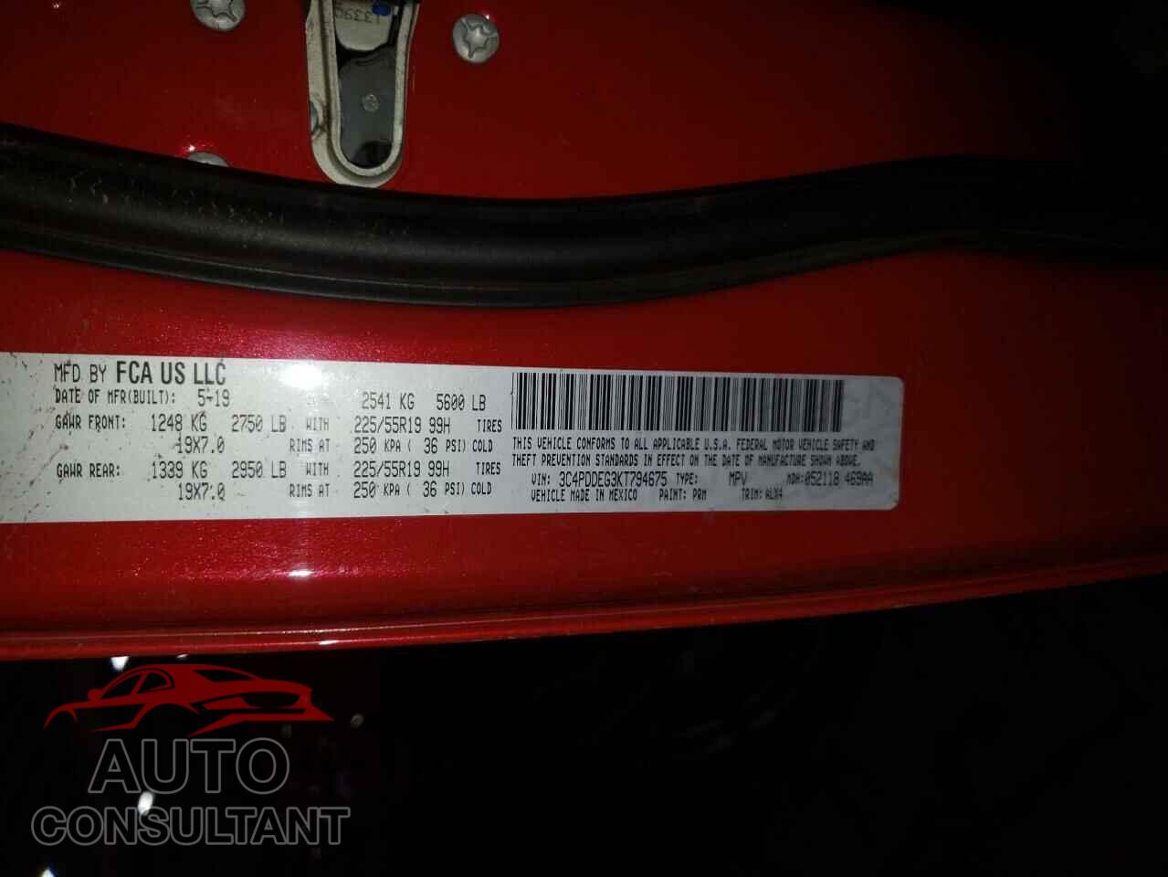 DODGE JOURNEY 2019 - 3C4PDDEG3KT794675