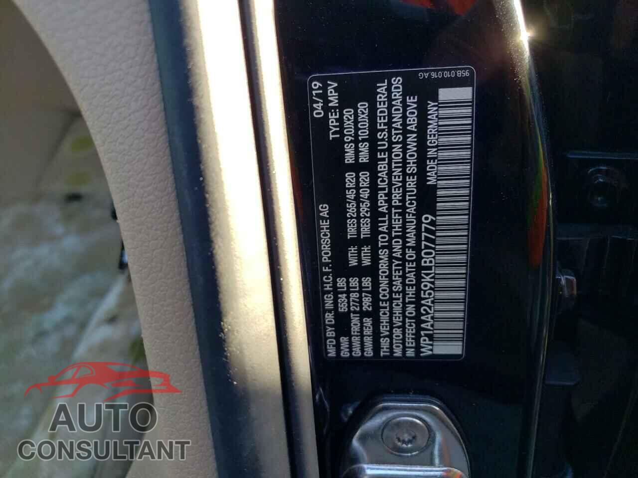 PORSCHE MACAN 2019 - WP1AA2A59KLB07779