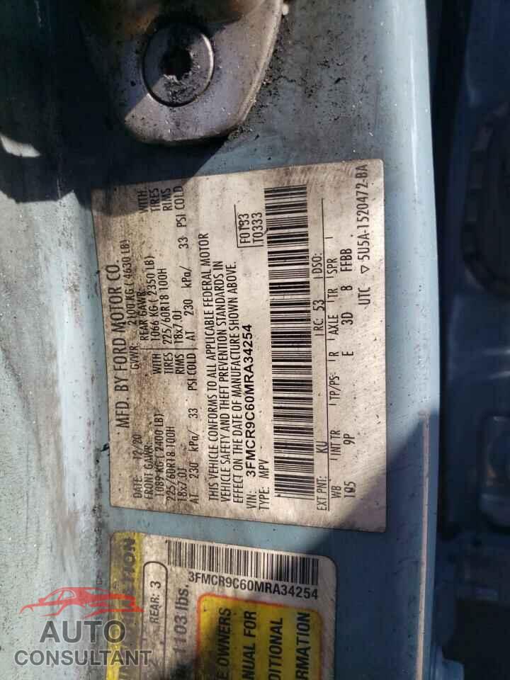 FORD BRONCO 2021 - 3FMCR9C60MRA34254