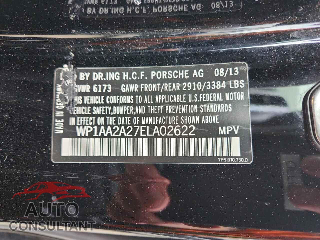 PORSCHE CAYENNE 2014 - WP1AA2A27ELA02622