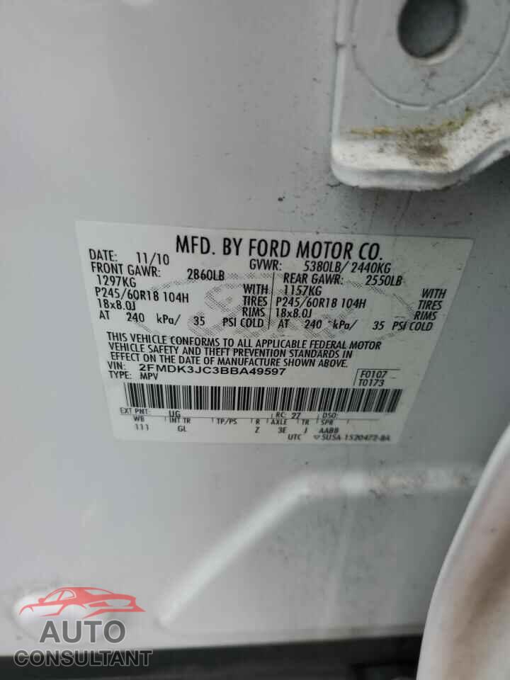 FORD EDGE 2011 - 2FMDK3JC3BBA49597