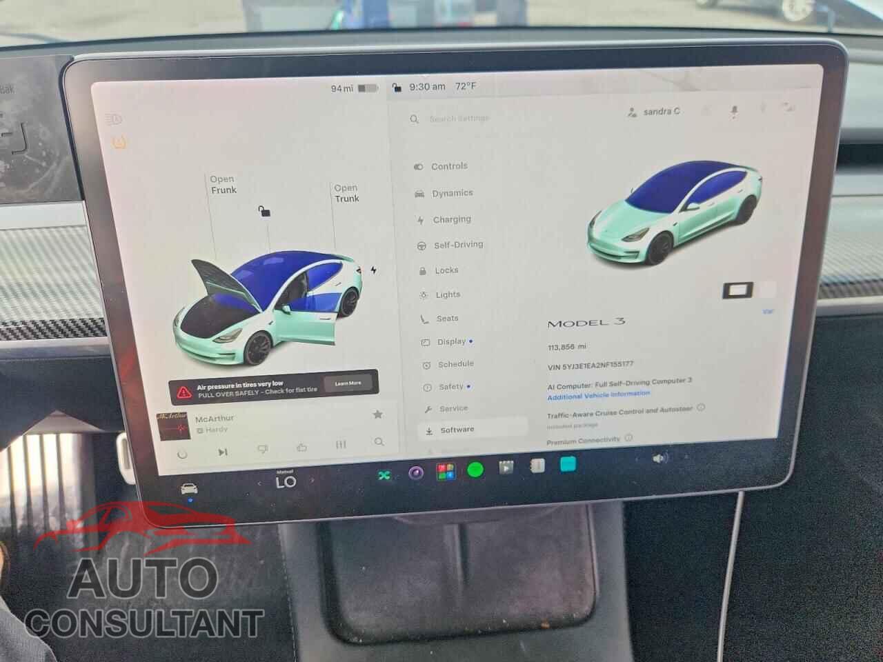 TESLA MODEL 3 2022 - 5YJ3E1EA2NF155177