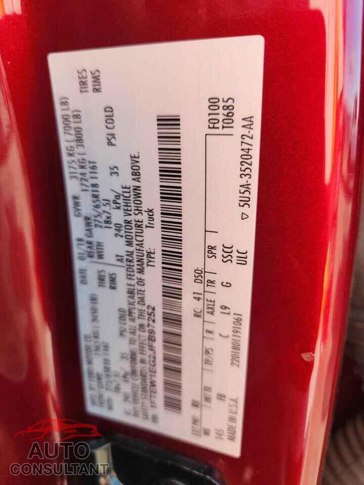 FORD F-150 2018 - 1FTEW1EG2JFB97252