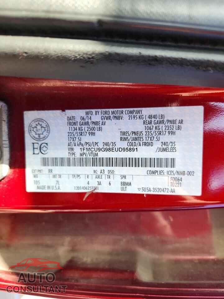 FORD ESCAPE 2014 - 1FMCU9G98EUD95891