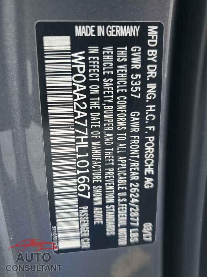 PORSCHE PANAMERA 2017 - WP0AA2A77HL101667
