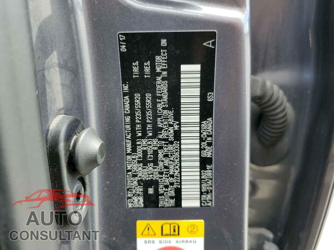 LEXUS RX350 2017 - 2T2ZZMCA2HC063302