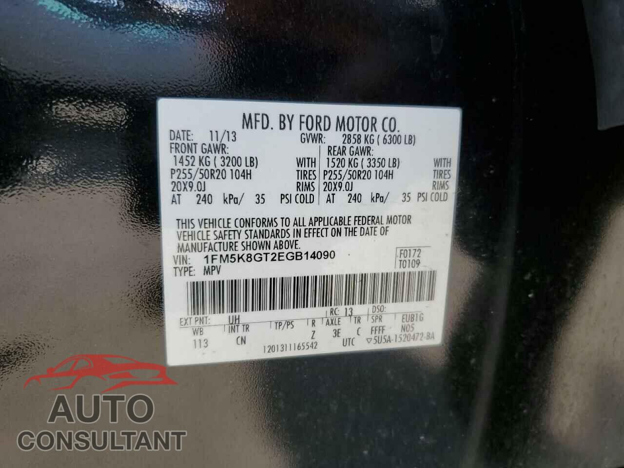 FORD EXPLORER 2014 - 1FM5K8GT2EGB14090