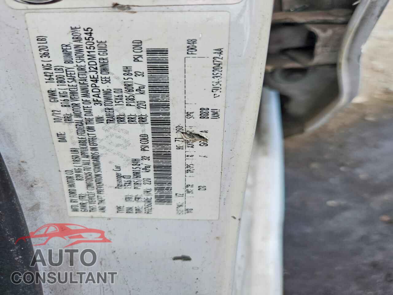 FORD FIESTA 2013 - 3FADP4EJ2DM150545