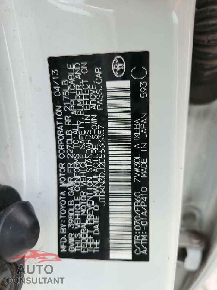 TOYOTA PRIUS 2013 - JTDKN3DU2D5633357