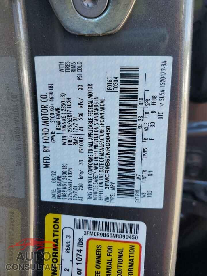 FORD BRONCO 2022 - 3FMCR9B60NRD90450